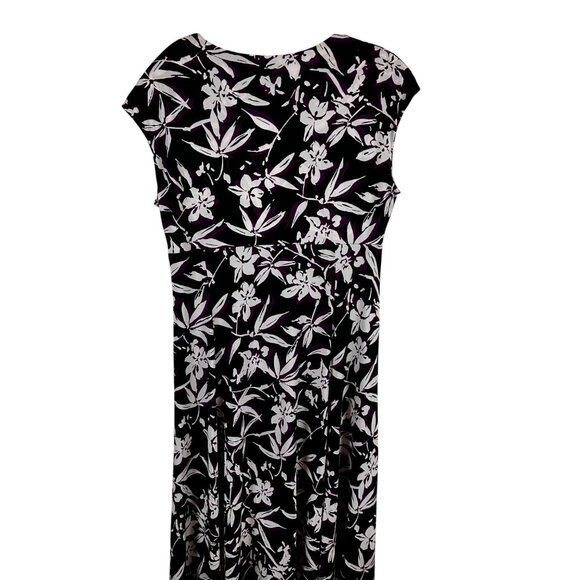 Chaps Size L Womens Floral Maxi Dress  Navy & Purple & White - Picture 15 of 16